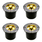 Kit 4 Spot Led Balizador Chão Jardim Embutir Blindado Biv Bq