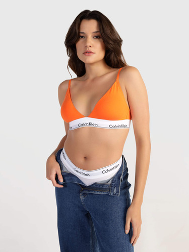 Brasier Naranja Triangle Lightly Lined Calvin Klein Mujer