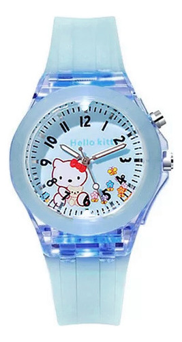 Relógio De Pulso Infantil Hello Kitty Com Leds Lunimosos