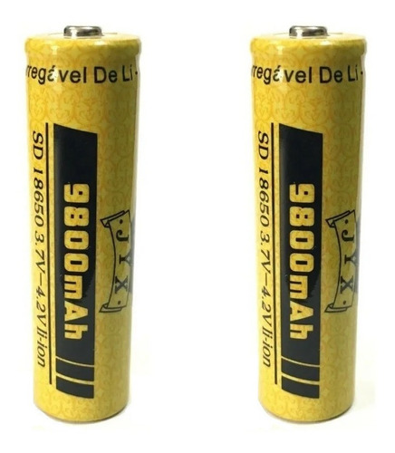 Kit 10 Bateria18650/9800mah 3.7-4.2v P/ Lanterna Tática Led