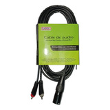 Cable De Audio Con Plugs Tipo Cannon A 2 Plugs Rca Radox