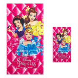 Kit 1 Toalha Banho Princesas Personalizada Nome + 1 Rosto