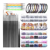 Equipo Para Decorar Uñas Nail Art Brush, Teenitor 3d Nail Ar