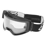 Googles Carrera Lente Transparente Fox Racing  Motocross Color De La Lente Cromado Color Del Armazón Negro Talla L