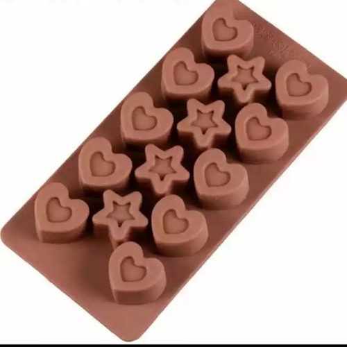 Molde Silicona Chocolate Corazones Y Estrellas