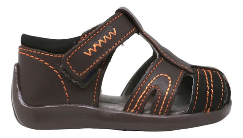 Huarache Sandalia Pingo Velcro Antiderrapanate Piel 100%