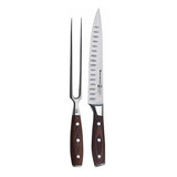 Cuchillo Para Carne Con Tenedor Para Picar 2 Piezas Acero   