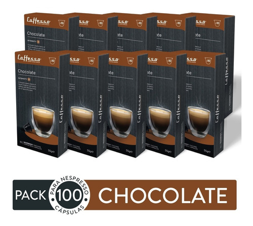 100 Cápsulas Caffesso Chocolate - Para Nespresso Intensid. 5