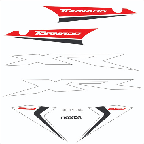 Kit Calcos Honda Xr250 Tornado - Vinilo De Corte