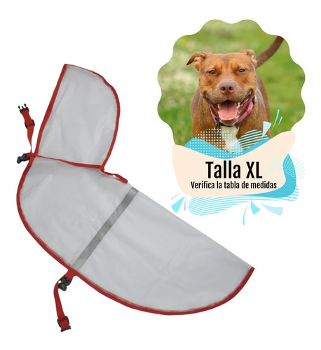 Capa Perro Lluvia 100% Impermeable Talla Xl Cómoda