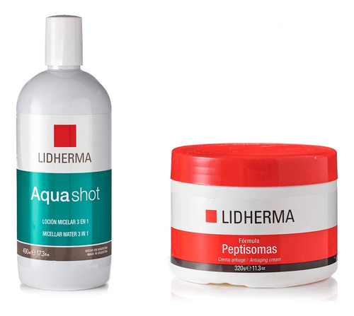 Kit Aqua Shot Loción Micelar + Peptisomas Antiage Lidherma