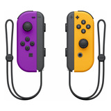 2controles Nintendo Switch  Neón Morado Neón Y Naranja Neón