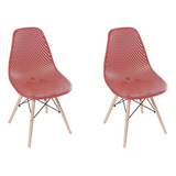 Kit 2 Cadeiras Eames Design Colméia Eloisa Colorida