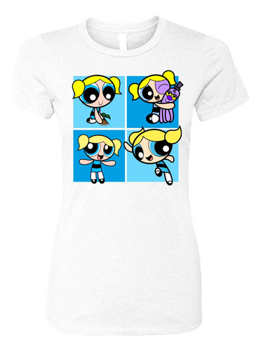 Camiseta Burbuja Chicas Super Poderosas Femenina White Dama 