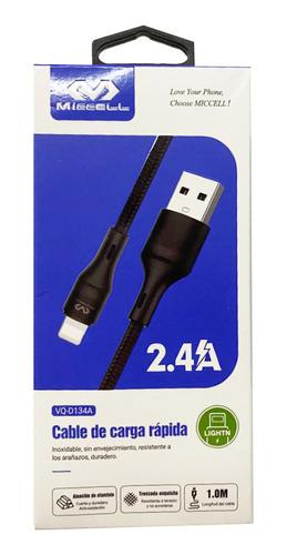 Cable De Datos Carga Rapida Lightning Compatible Con iPhone