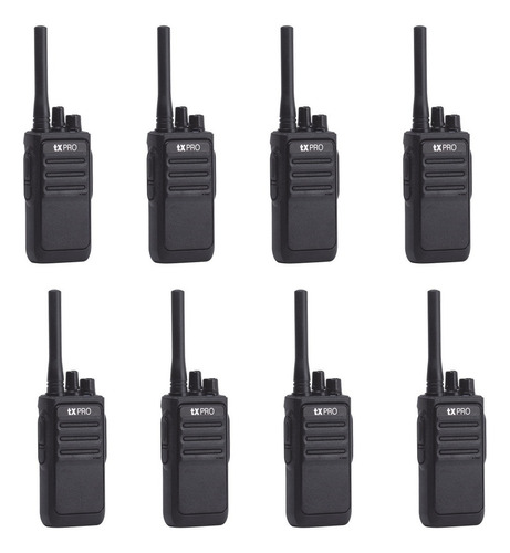 Kit 8 Radios Portátiles Radio Portátil Uhf 400-470 Mhz, 16ch Color Negro
