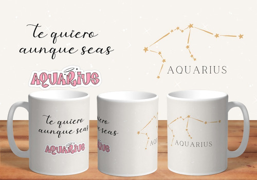 Taza Para Regalar - Horoscopo Signo Acuario - Ceramica #k