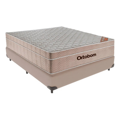 Cama Box Casal Ortobom Airtech Molas Ensacadas Euro Pillow Bege | Parcelamento sem juros
