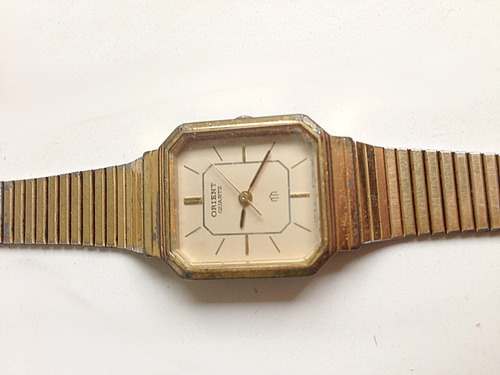 Relógio De Pulso Orient Quartz Dourado (código 1549)