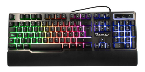 Ocelot Gaming - Teclado Okm-s2 Usb Rgb Con Descansa Muñecas