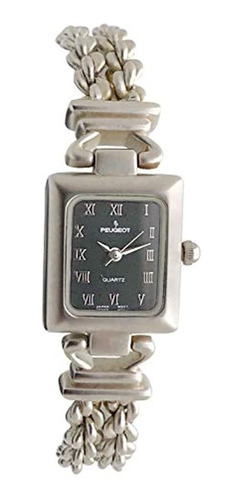 Reloj Rectangular Mate Para Mujer Con Pulsera De Cuerda