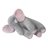 Almofada Travesseiro Elefante Bebê Pelúcia Cinza 80cm