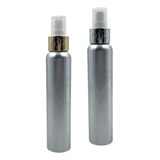 Envase Botella Aluminio 120 Ml Atomizador Dorado Lujo X 50