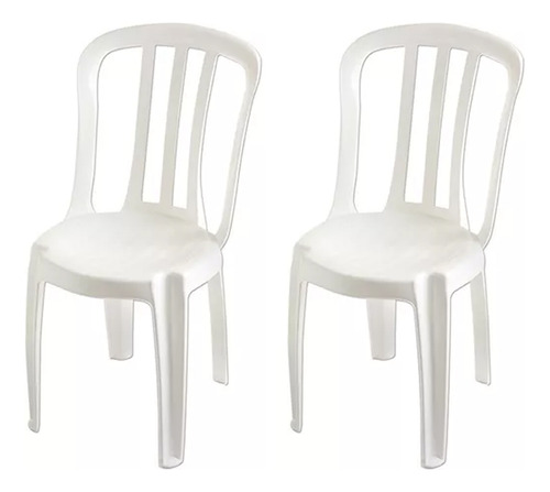 2 Cadeiras Bistro Plástica Resistente Para Mesa Jogos Jardim