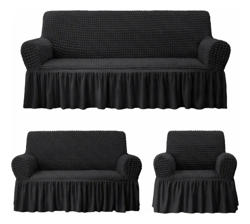 3 Pzs Protector Cubre Sala Elástico Impermeable Alta Calidad