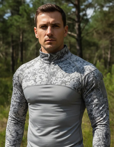 Camiseta Militar Hombre Manga Larga Camuflaje Mx