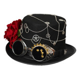 Sombrero De Copa Steampunk De Estilo Vintage Con Gafas Para