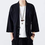 Camisas Estilo Japonés Para Hombre, Bata Tipo Kimono, Haori