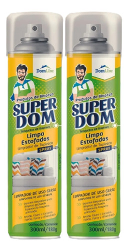 2 Limpa Estofados 300ml Domline Espuma Para Limpeza