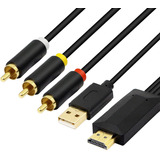 Cable Convertidor Hdmi A Rca, Hdmi A Av 3 Rca Cvbs Audi...