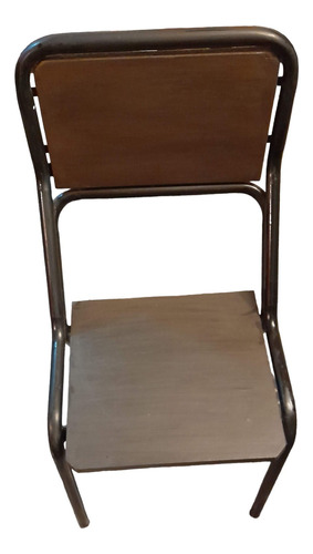 Silla Estructura De Metal, Asiento  Respaldo Madera No Envio