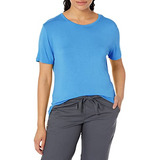 Wonderwink Women's Silky Short Sleeve Tee, Malibu Blue, Xx-l