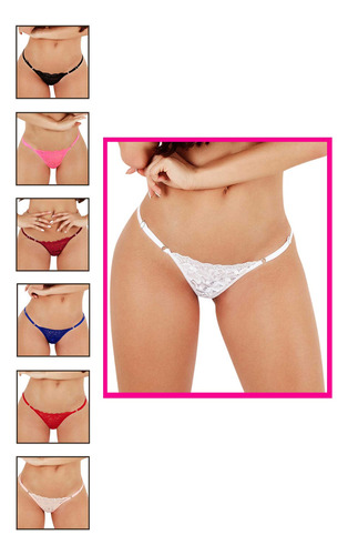 Pack Panty Tanga En Encaje Graduable Paquete X 7