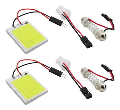 Placa Luz Interior Para Coche 24 Y 48 Leds Cob 2 Adaptadores