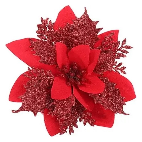 40pcs Adornos De Navidad Flores Rojas Flores Artificiales