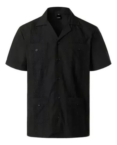 Camisa Branca Cubana Guayabera Elegant Borda Grande Venda