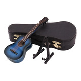 1/12 Miniatura Casa De Muñecas Modelo De Guitarra Azul