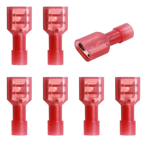 Conectores De Pala Hembra Smeace, 150 Piezas, Terminal Rojo