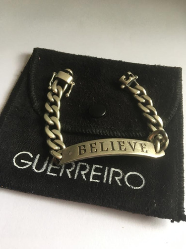 Sale! Pulseira Placa Guerreiro Original Believe Prata Diama