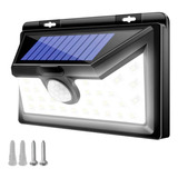 Panel Reflector Solar 32 Led Sensor Movimiento Ip66 Carcasa Negro Luz Blanco