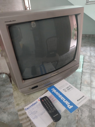 Tv Panasonic 20 Pol Tubo Crt Bivolt C/ Controle Novinha