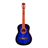 Guitarra Criolla Clasica Con Funda Color Azul