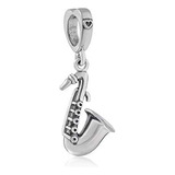 Pulsera De Dije - Sax Charm Music Charm 925 Sterling Silver 
