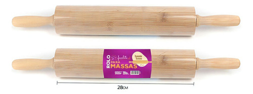 Rolo Para Abrir Massa Em Bambu 46 Cm