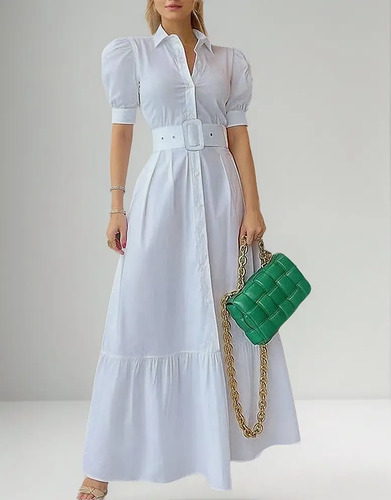 Vestido De Talle Alto Que Recorta La Cintura Con Cinturón | MercadoLibre