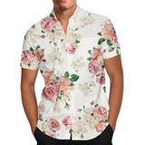 Kit 2 Camisa Camiseta Social Masculina Floral Florida Top